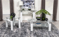 Dyer 1-shelf Square Glass Top Side End Table White - 703437