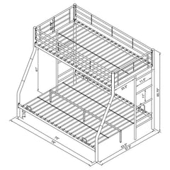 Hayward Metal Twin Over Full Bunk Bed Silver - 460062