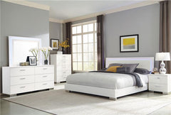 Felicity 5-piece California King Bedroom Set White Gloss - 203500KW-S5L