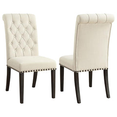 Alana Upholstered Side Chairs Beige and Smokey Black (Set of 2) - 107286