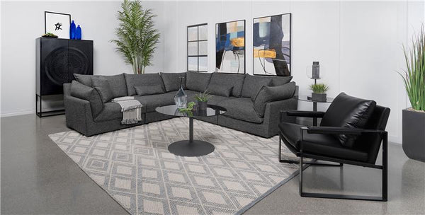 Sasha Upholstered Armless Chair Barely Black - 551681