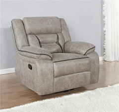 Greer Upholstered Swivel Glider Recliner Chair Taupe - 651353