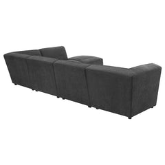 Sunny 6-piece Upholstered Modular Sectional Sofa Charcoal - 552081-SET