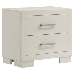 Jessica 4-piece Eastern King LED Bedroom Set Cream White - 202990KE-S4