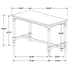 Martina 5-piece Rectangular Spindle Leg Counter Height Dining Set Oatmeal and Black - 120577