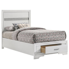 Miranda Wood Twin Storage Panel Bed White - 205111T