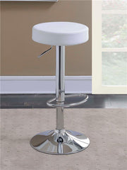 Ramses Adjustable Backless Bar Stool Chrome and White - 102550