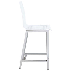 Juelia Counter Height Stools Chrome and Clear Acrylic (Set of 2) - 100265