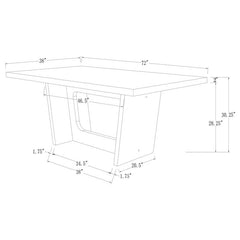 Sherry 7-piece Rectangular Marble Top Dining Set Sand and White - 115511-S7S