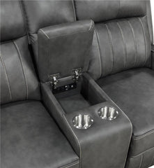 Raelynn 2-piece Upholstered Reclining Sofa Set Grey - 603191-S2