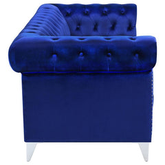 Bleker Upholstered Tuxedo Arm Tufted Sofa Blue - 509481