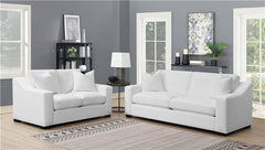 Ashlyn Upholstered Sloped Arm Loveseat White - 509892