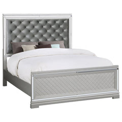 Eleanor Wood Eastern King Panel Bed Metallic Mercury - 223461KE