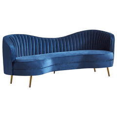 Sophia Upholstered Channel Tufted Sofa Blue - 506861