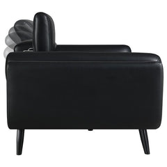 Shania 2-piece Upholstered Low Back Sofa Set Black - 509921-S2