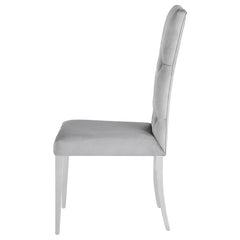 Kerwin Tufted Upholstered Side Chair (Set of 2) Grey and Chrome - 111103