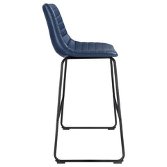 Zuni Faux Leather Upholstered Bar Stool Blue (Set of 2) - 107209