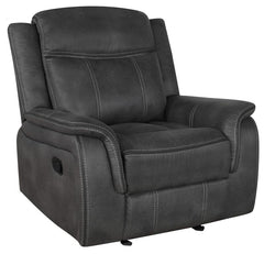 Lawrence Upholstered Padded Arm Glider Recliner Charcoal - 603506