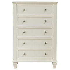 Sandy Beach 5-piece Queen Bedroom Set Cream White - 201309Q-S5