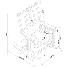 Ida Upholstered Rocking Chair Tobacco and Dark Brown - 600058