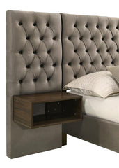 Marley Upholstered Eastern King Wall Panel Bed Light Brown - 300833KE