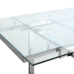 Wexford Glass Top Dining Table with Extension Leaves Chrome - 106281