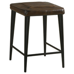 Alvaro Leather Upholstered Backless Counter Height Stool Antique Brown and Black (Set of 2) - 109078