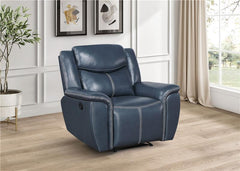 Sloane Upholstered Padded Arm Recliner Chair Blue - 610273