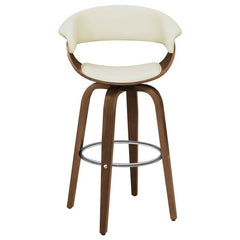 Zion Upholstered Swivel Bar Stool Walnut and Ecru - 100206