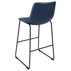 Zuni Faux Leather Upholstered Counter Stool Blue (Set of 2) - 107208