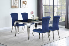 Betty Upholstered Side Chairs Ink Blue and Chrome (Set of 4) - 105077