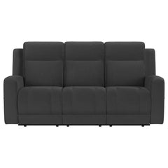 Brentwood Upholstered Motion Reclining Sofa Black - 610284