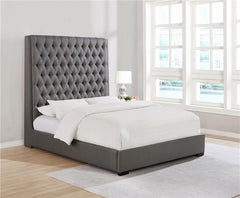 Camille Upholstered Queen Panel Bed Grey - 300621Q