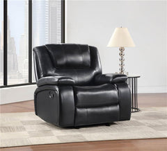 Camila Upholstered Glider Recliner Chair Black - 610246