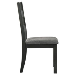 Jakob Upholstered Side Chairs with Ladder Back (Set of 2) Grey and Black - 115132