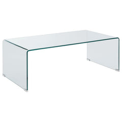 Ripley Rectangular Tempered Bent Glass Coffee Table Clear - 705328