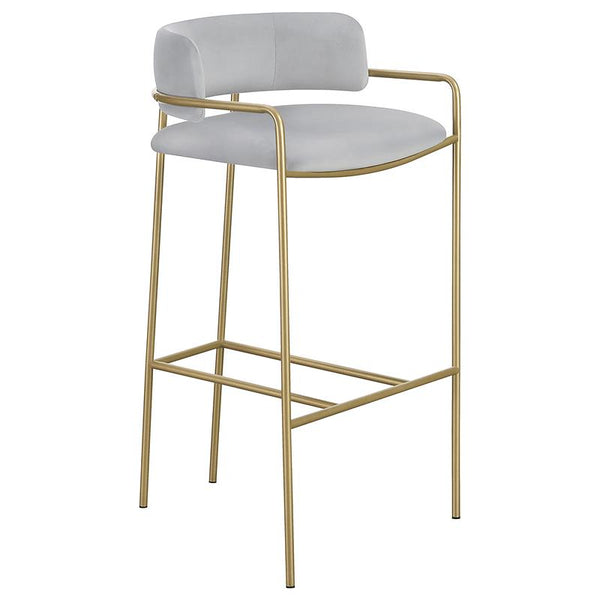 Comstock Upholstered Low Back Stool Grey and Gold - 182160