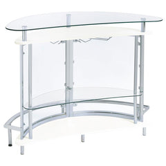 Amarillo 2-tier Bar Unit White and Chrome - 101066
