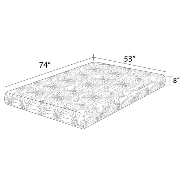 Keegan 8" Full Memory Foam Mattress White - 350063F