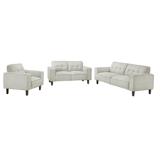 Deerhurst 3-piece Upholstered Track Arm Sofa Set Beige - 509647-S3