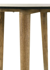 Aldis Round Marble Top Side End Table White and Natural - 703717