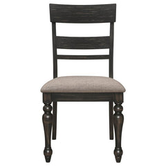 Bridget Ladder Back Dining Side Chair Stone Brown and Charcoal Sandthrough (Set of 2) - 108222