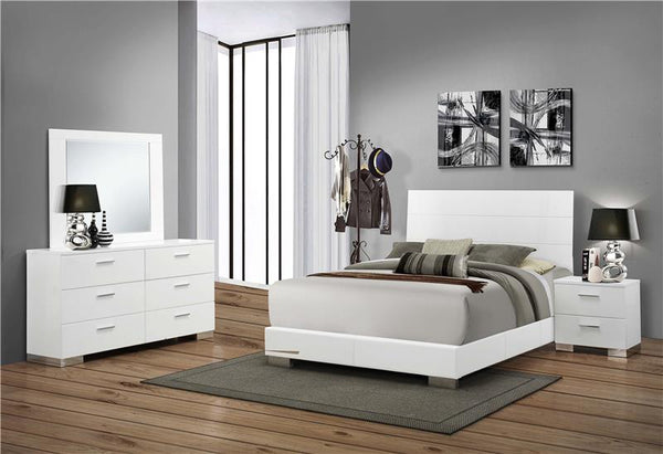 Felicity 4-piece Queen Bedroom Set White High Gloss - 203501Q-S4