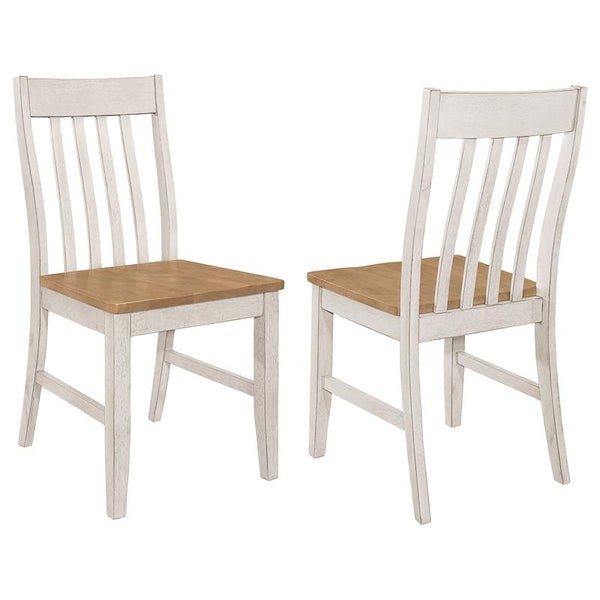 Kirby Slat Back Side Chair (Set of 2) Natural and Rustic Off White - 192692