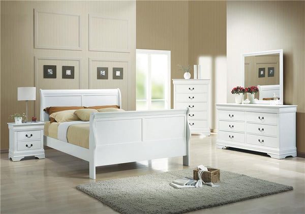 Louis Philippe 6-drawer Dresser with Mirror White - 204693M