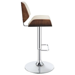 Folsom Upholstered Adjustable Bar Stool Ecru and Chrome - 130503
