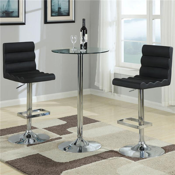 Abiline Glass Top Round Bar Table Chrome - 120341