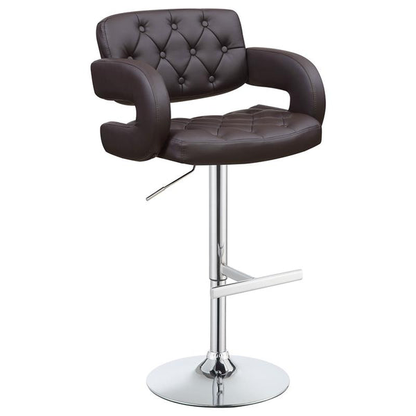 Brandi Adjustable Bar Stool Chrome and Brown - 102556