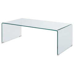 Ripley Rectangular Tempered Bent Glass Coffee Table Clear - 705328