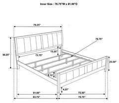Carlton 4-piece Eastern King Bedroom Set Cappuccino - 202091KE-S4